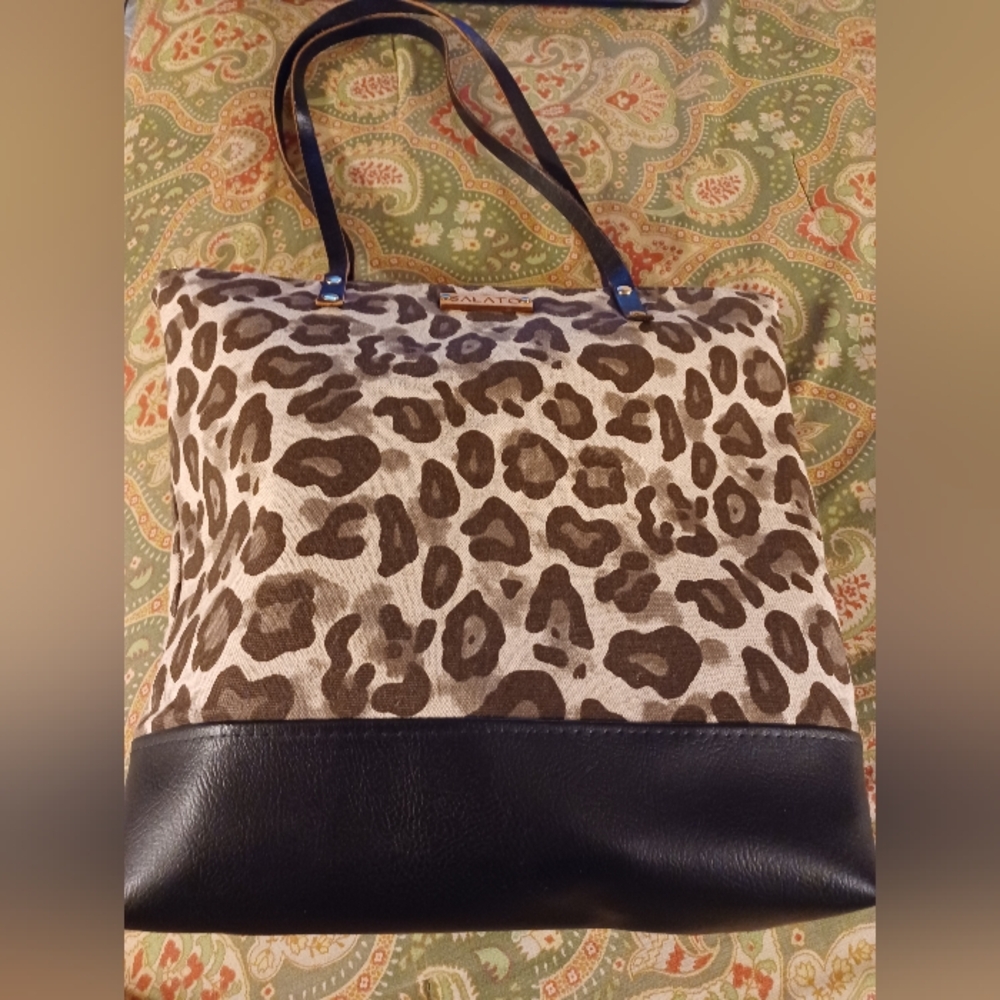 Salato Pendleton Wool Tote Animal Print Handbag Shoulder Bag Purse